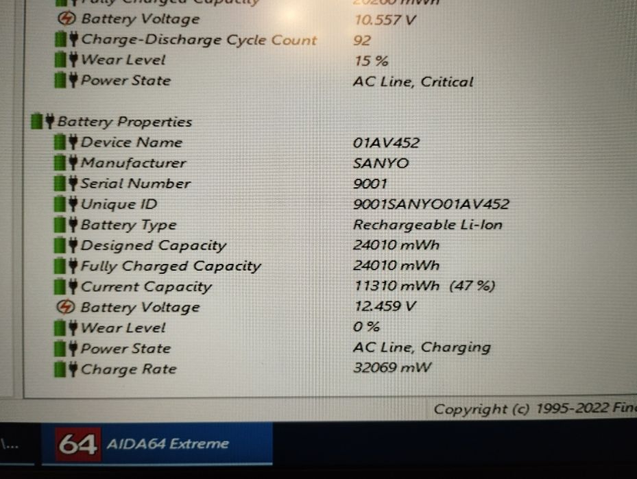 Батарея Lenovo T470/T480/T570/T580, новая, 01av423