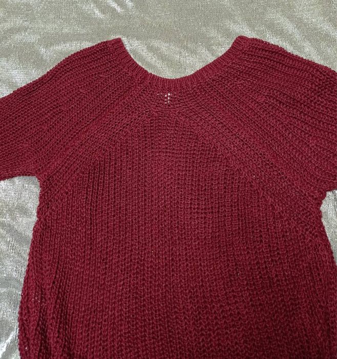 Burgundowy sweter Massimo Dutti