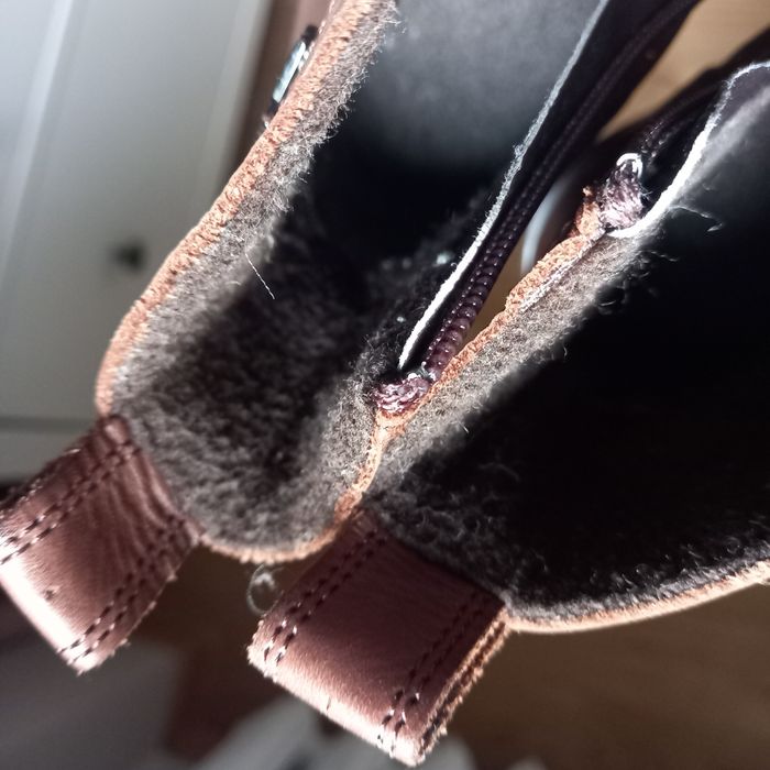 Brązowe buty botki ze skóry naturalnej 38