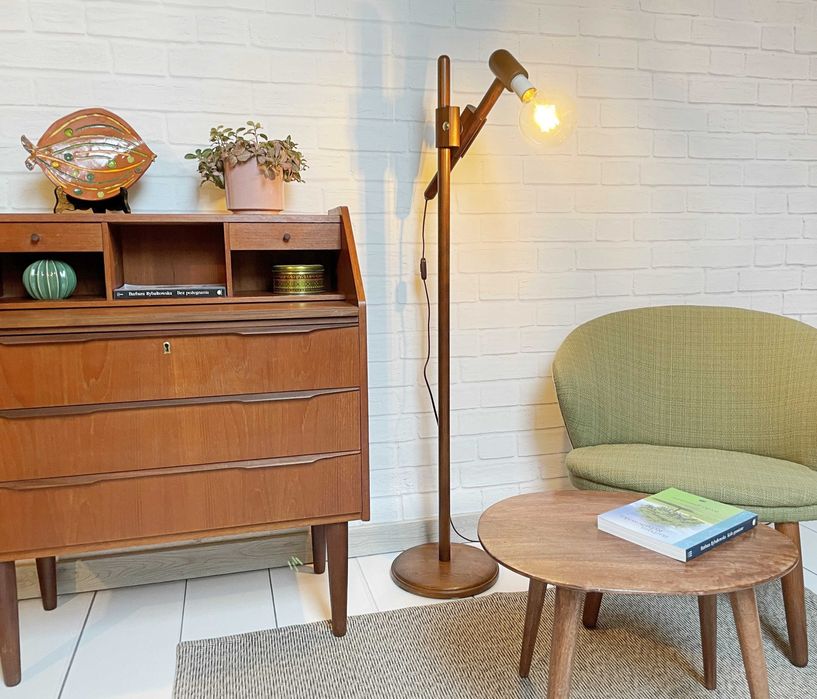 Szwedzka lampa podłogowa z lat 80 – Loft, Mid-Century, PRL, Industrial