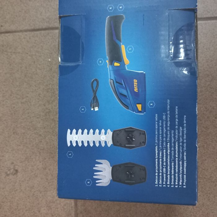 Nożyce do trawy i krzewów akumulatorowe . Ładowanie przez USB