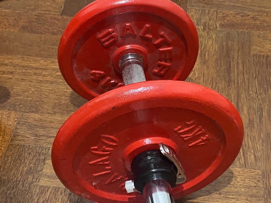 Halteres 10–12kg (com barras) – Ferro Fundido SALTER / MIRALAGO