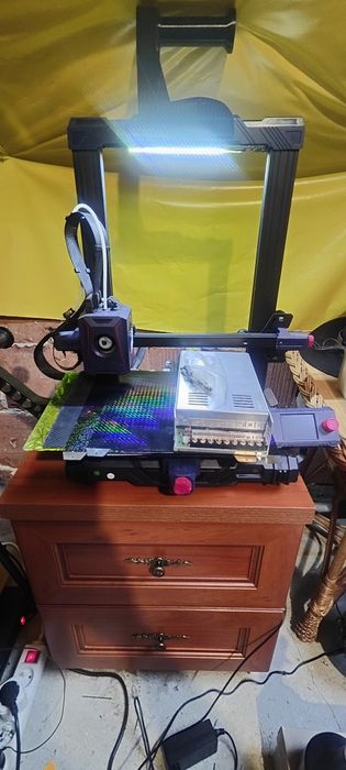 Kobra 2 Neo + dodatki tacki, Led, górny uchwyt na filament, zasilacz