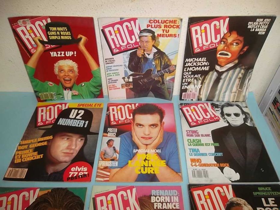 ROCK & FOLK - Lote com 56 Revistas dos anos 70/80/90.