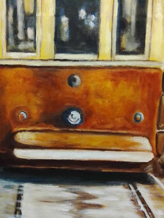 Óleo sobre tela "Eléctrico do Porto"