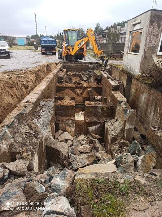 WYKOPY ROZBIÓRKI Usługi koparko-ładowarką i koparką Transport kruszyw