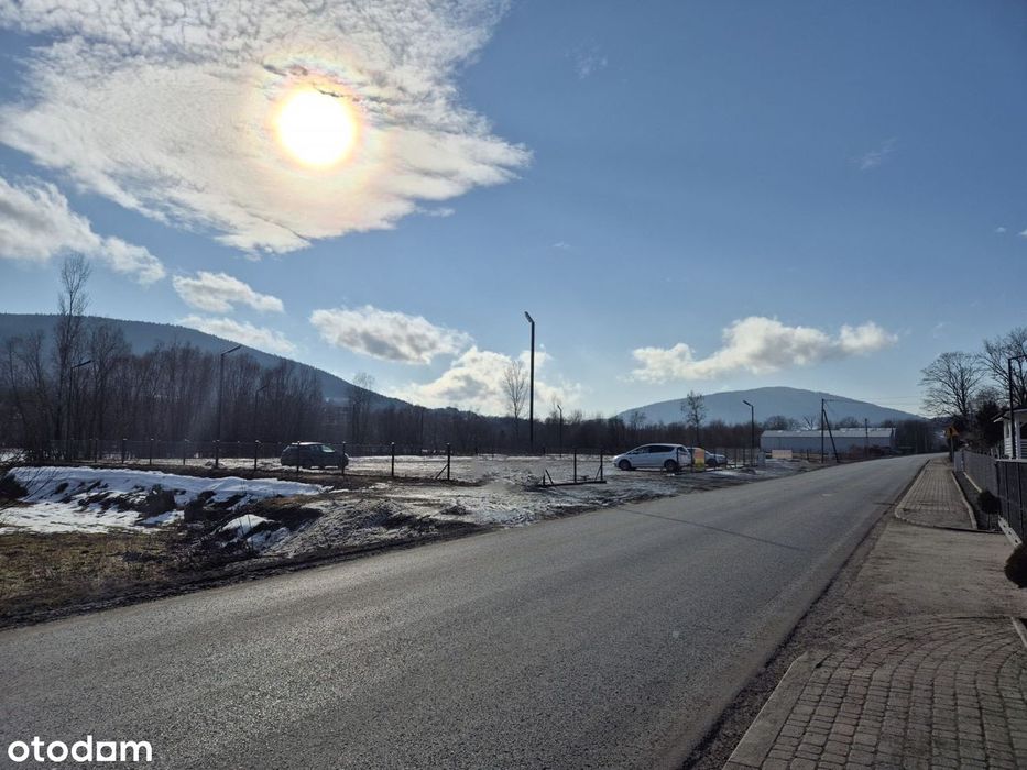 1700 m², plac utwardzony, brama TIR - 10m, przy drodze Dobra–Tymbark