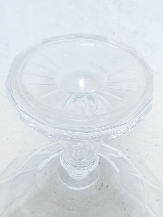Fantástica antiga taça de pé alto em cristal Sec.XIX