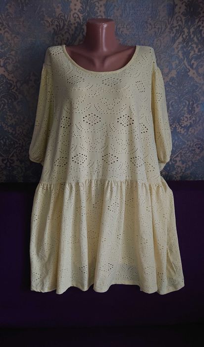 Красивое платье с перфорацией большой размер батал