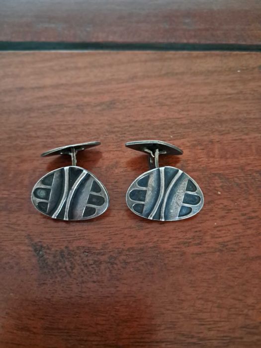 Spinki do mankietów srebrne PRL Rytosztuka + gratis