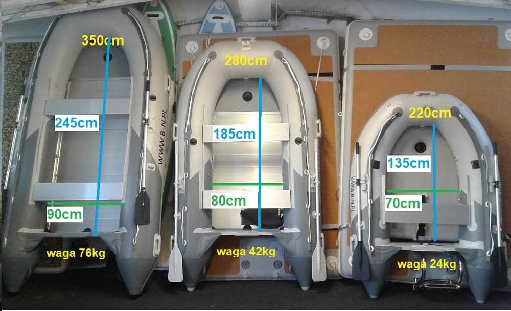 Ponton 220cm SZEROKI WZMOCNIONE DNO mały ale Super uniwersalny - 24kg