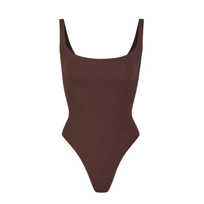 Боді SKIMS Fits everybody Square Neck Bodysuit BLACK\JASPER\COCOA