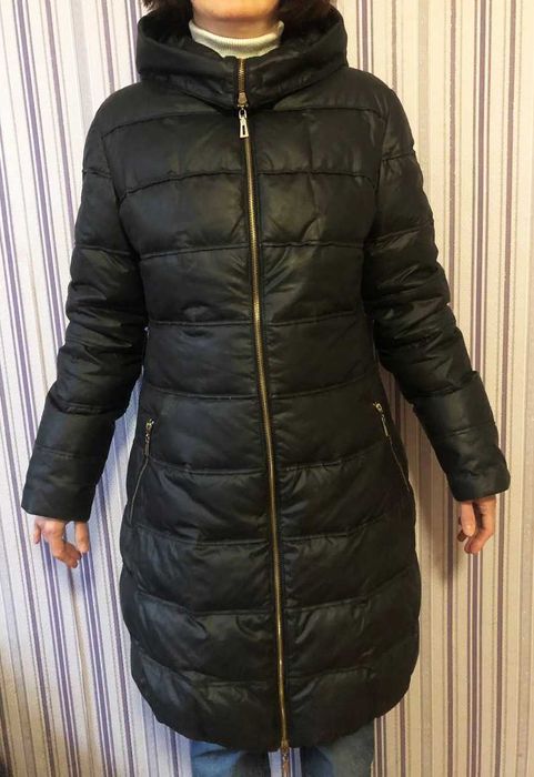 Довгий теплий жіночий пуховик (на пуху) Decently, р-р XL
