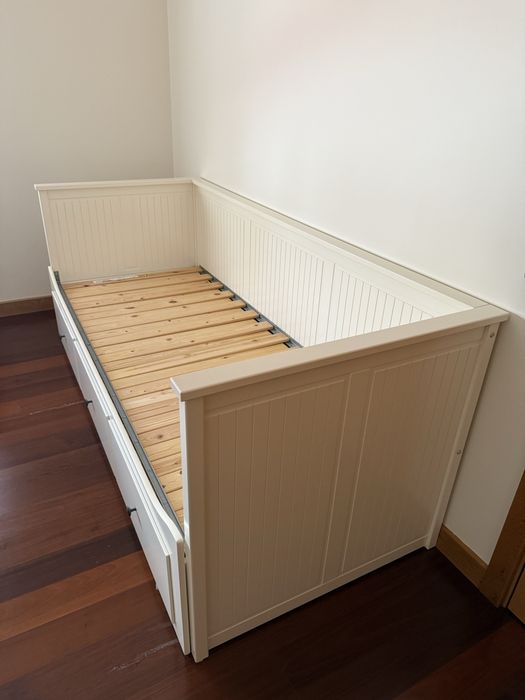 HEMNES IKEA Cama indiv/dupla c/3 gav, branco, 80x200 cm