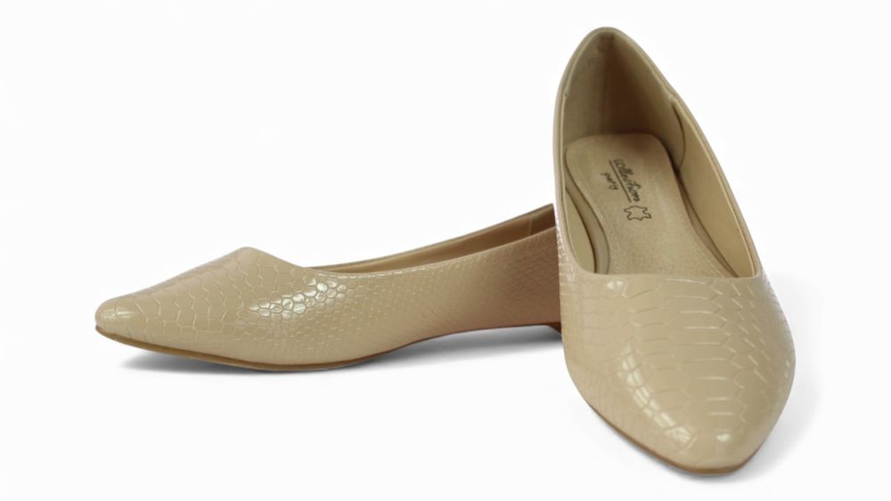 Baleriny damskie płaski obcas casualowe beżowe balerinki 6489 rozm. 41