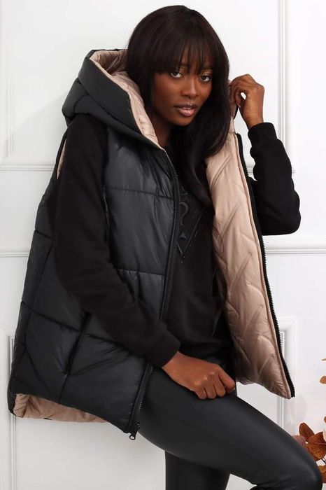 Kamizelka damska pikowana dwustronna oversize nowość