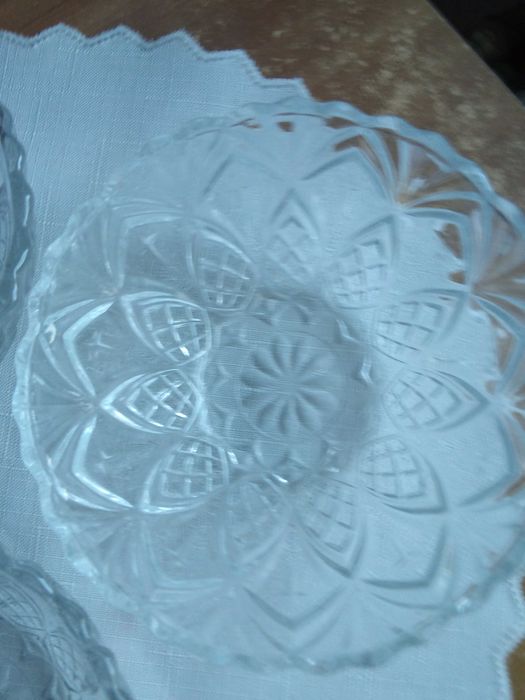 Miseczki 3 szklane, kryształ - do lodów, kompotu