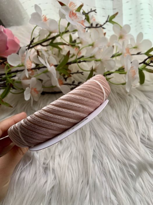 Opaska materiałowa pudrowy róż