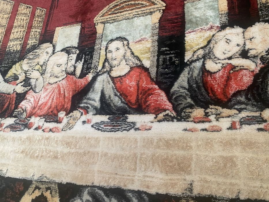 Antiguidades - Quadro e peça  lapidada   “Ceia de Cristo”