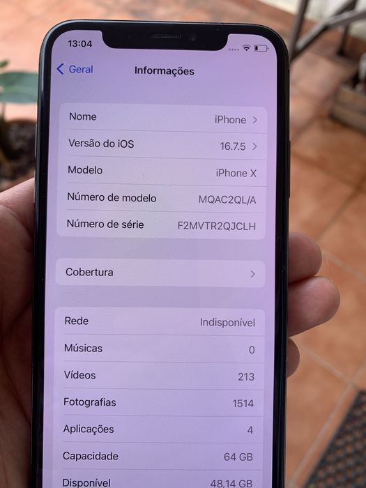 Iphone x 64gb seminovo