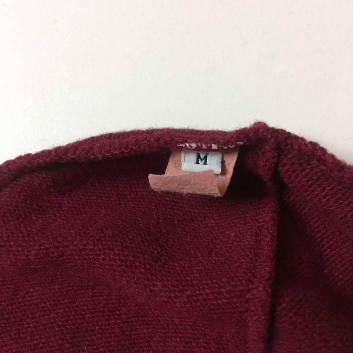 Винтажная шерстяная шапка бини Made in Italy raw edge beanie Y2K