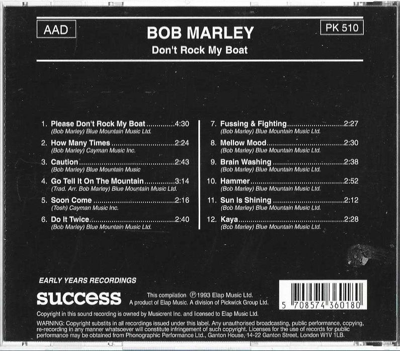 Bob Marley - - - - - Don't Rock My Boat - - - - - CD