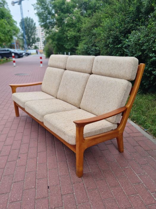 Sofa tekowa proj. Juul Kristensen, skandynawski design Dania lata 60