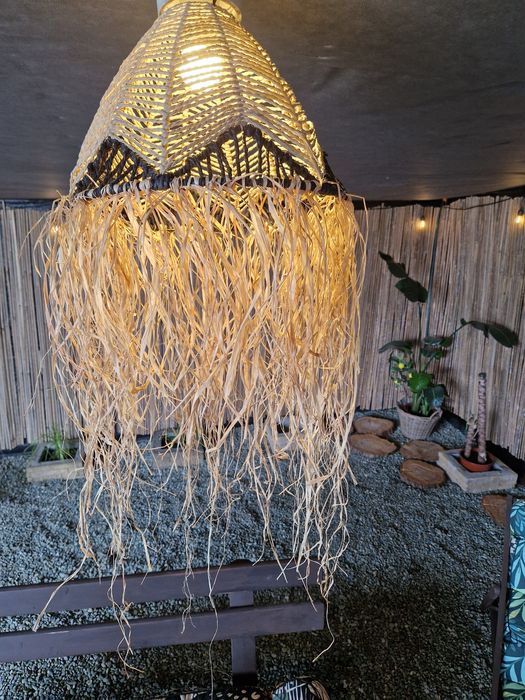 Lampa abażur boho loft trawa morska duża 90 cm