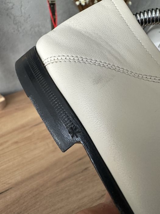 Gucci Horsebit Loafers Leather White / Black Białe Czarne 39,5