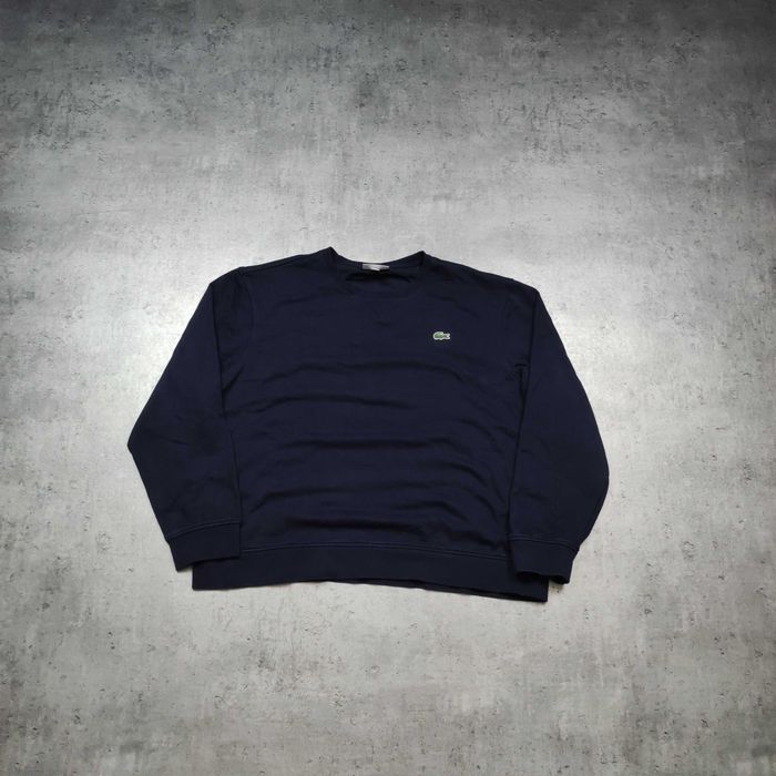 MĘSKA Bluza PREMIUM Granatowa Bawełna Elegancka Haft Logo Lacoste