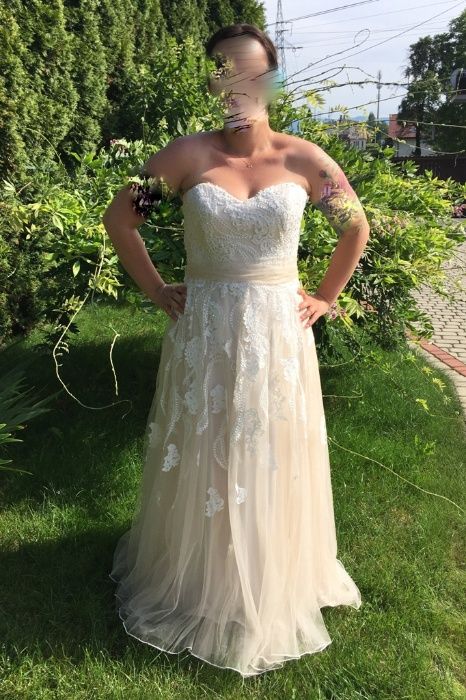 Suknia Ślubna Lillian West przepiękna boho Sand Ivory