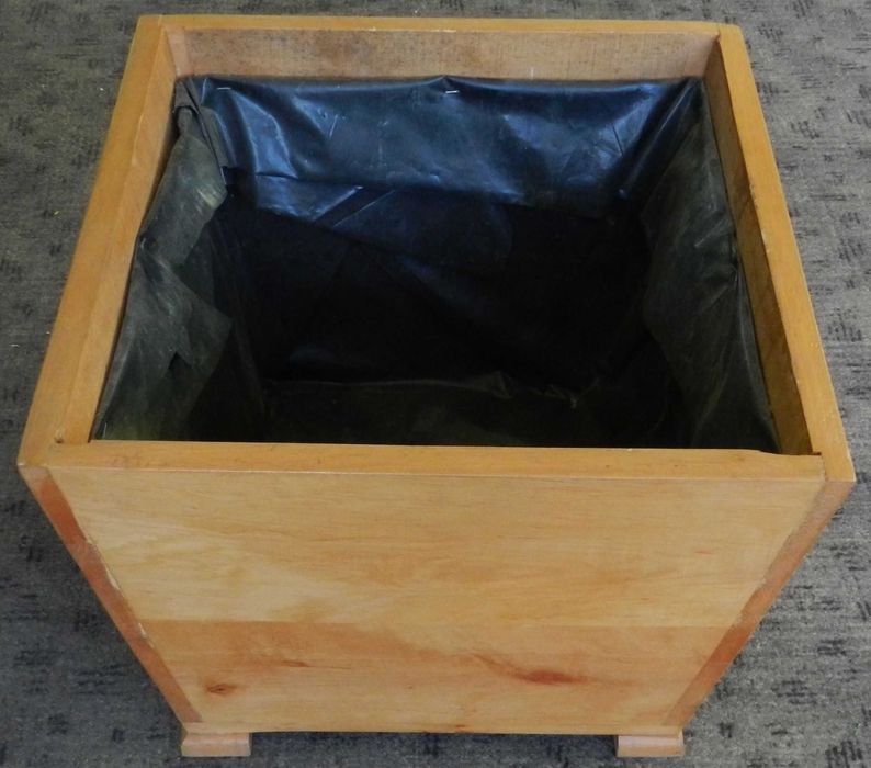 Drewniana donica, doniczka duża masywna stabilna, 46x46 cm