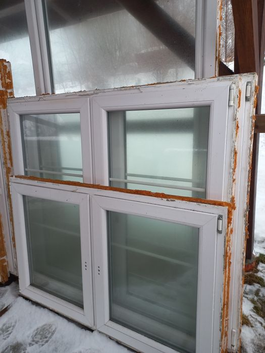 Okna plastikowe, dwuszybowe, białe, obustronne