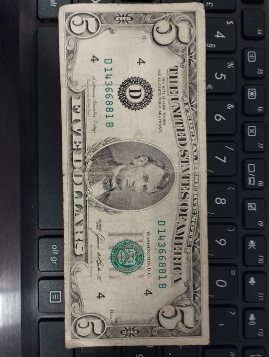 Nota five dollars