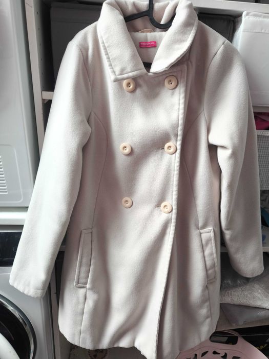 Płaszcz przejściowy ciążowy happymum beżowy s 36 zamek z tyłu