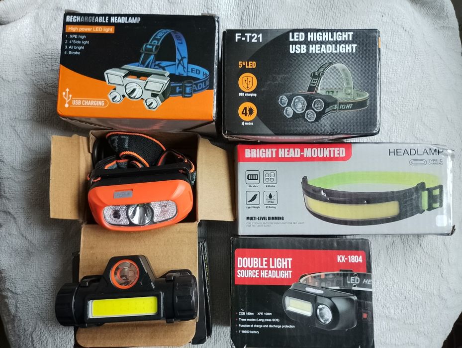 Фонарик налобный с АКБ .