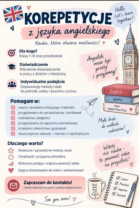 Korepetycje J. angielski Przygotowanie do Egzaminu E8