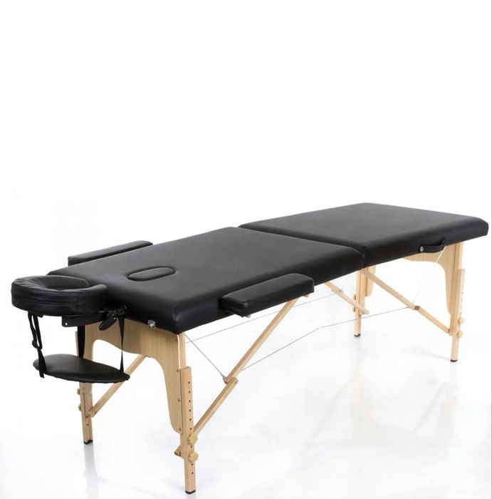 Масажний стіл з деревяним каркасом, ширина 70 см