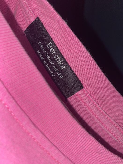 Crop top rosa de manga comprida, fresco, tamanho M, Bershka