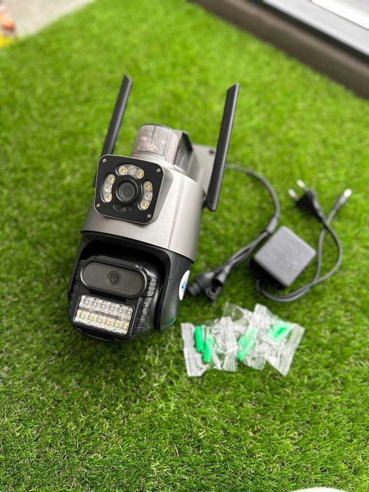 Уличная Камера видеонаблюдение WiFi поворотная два объектива P11 V380