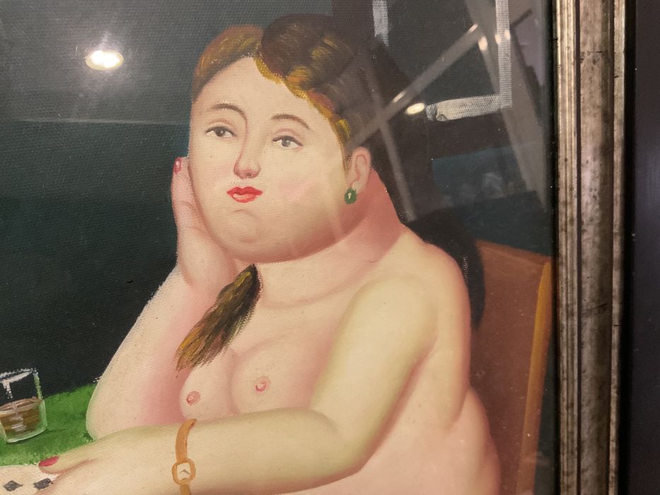 Quadro oleo em bordo 69x58 cm