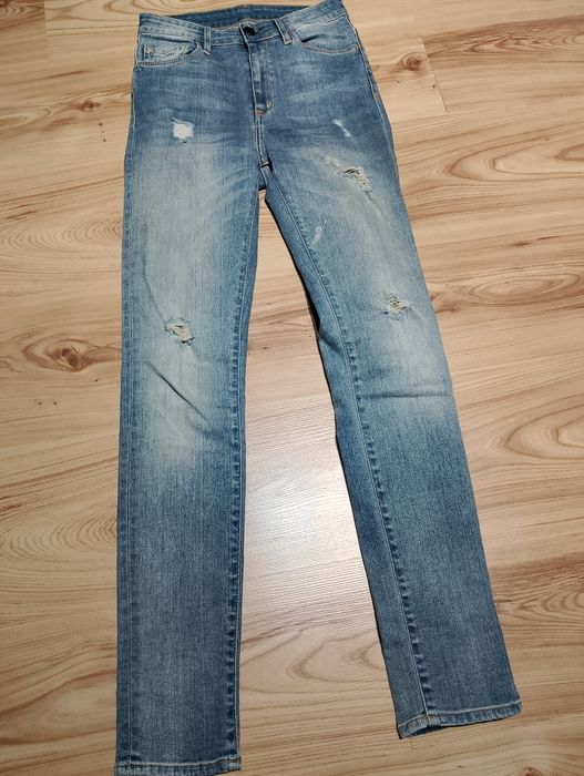 Niebieskie Damskie Spodnie Jeansowe Dżinsowe Carhartt