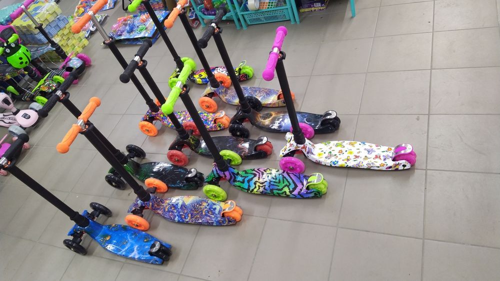 Детский самокат до 70кг, самокат трёхколёсный, самокат от года.