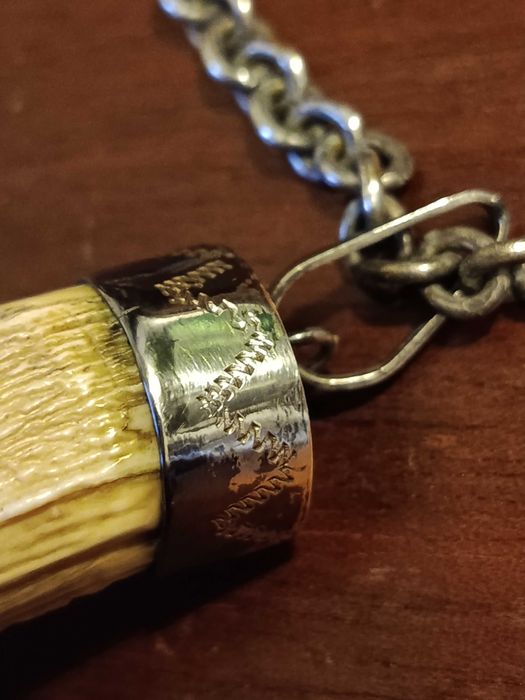 Fio Troféu Presa Prata Esterlina Vitoriano da Era do Raj 70 cm 65 gr