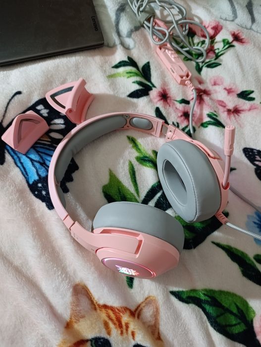 Продам Нові Навушники ONIKUMA Gaming CAT with RGB K9 3.5mm pink рожеві