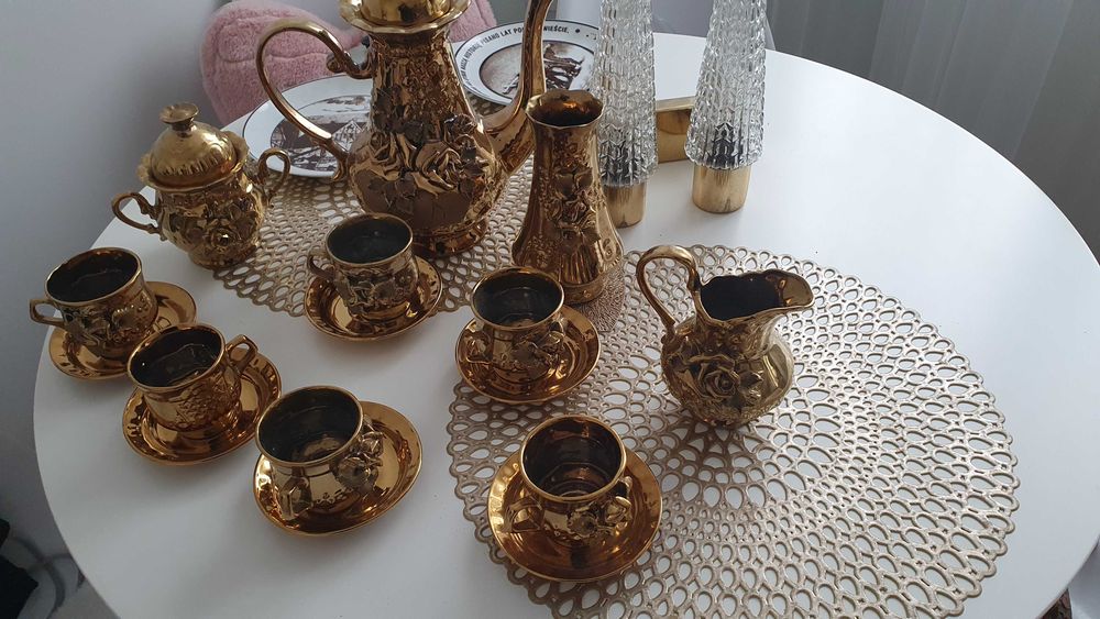 zestaw kawowo-herbaciany vintage – komplet 6 osób