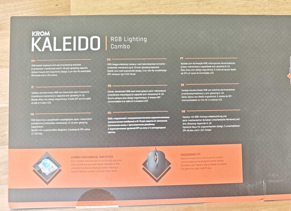 Teclado + Rato RGB Krom Kaleido Layout PT (Novo)