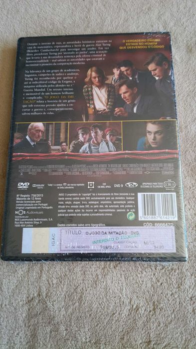 Filme DVD o Jogo da Imitação 8 nomeações dos Oscares - Novo e Selado