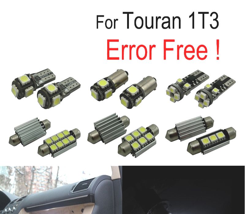 KIT COMPLETO DE 13 LAMPADAS LED INTERIOR PARA VOLKSWAGEN VW TOURAN 1T3 11-15