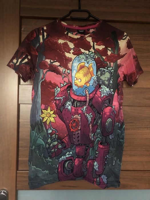 T- shirt z nadrukiem ryba Cropp rozm S